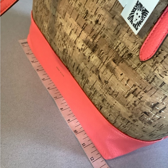 NEW!  Anne Klein, Hot Coral & Cork, Ladies Hand Bag - Picture 16 of 16